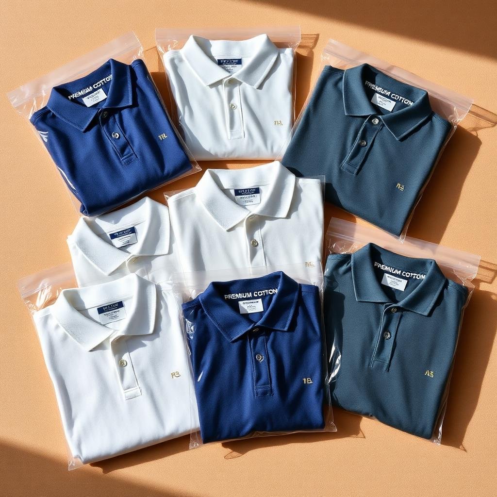Polos in retail polybag packaging