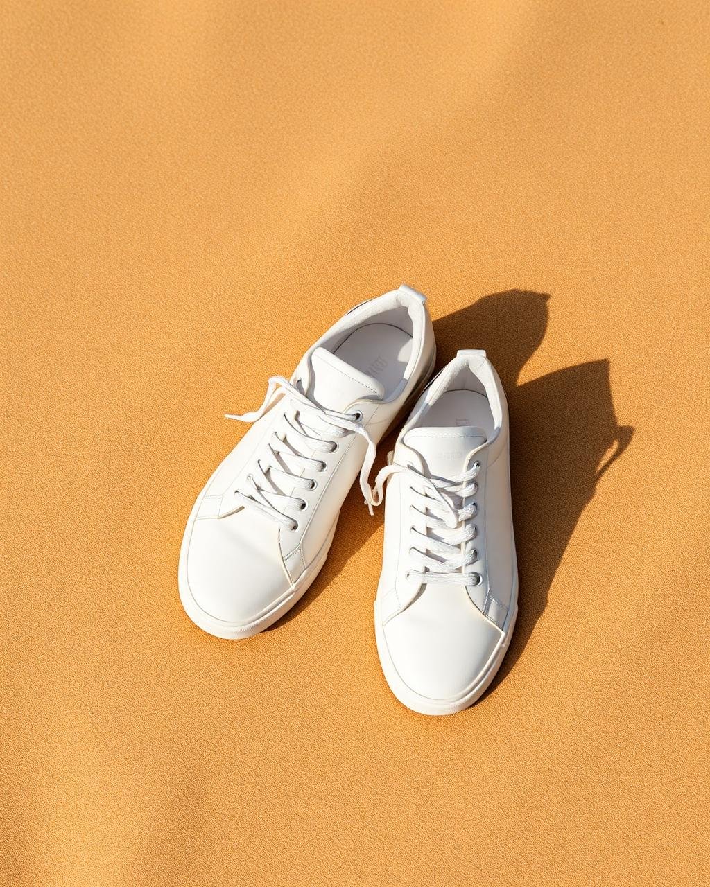 White leather low-top trainers